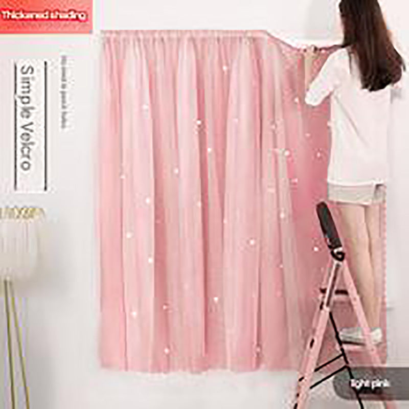T0486 Internet celebrity punch-free Velcro curtains rental house self-adhesive blackout cloth factory dormitory bedroom bay window gauze curtain