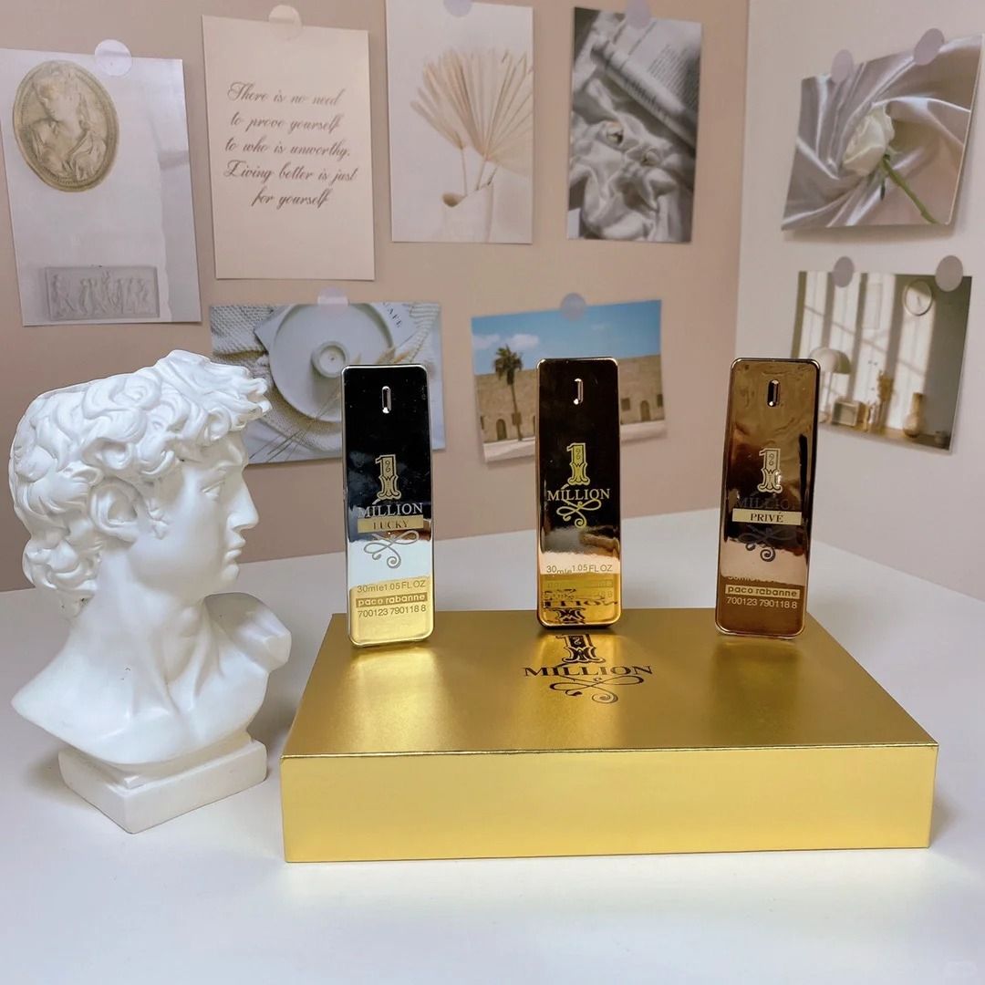 Men&#039;s Medium Size Gift Box Set 30Mlx3 Women&#039;s Million Durable Fragrance Long Acting Perfume Body Spray Cologne For Men Fast Shipping