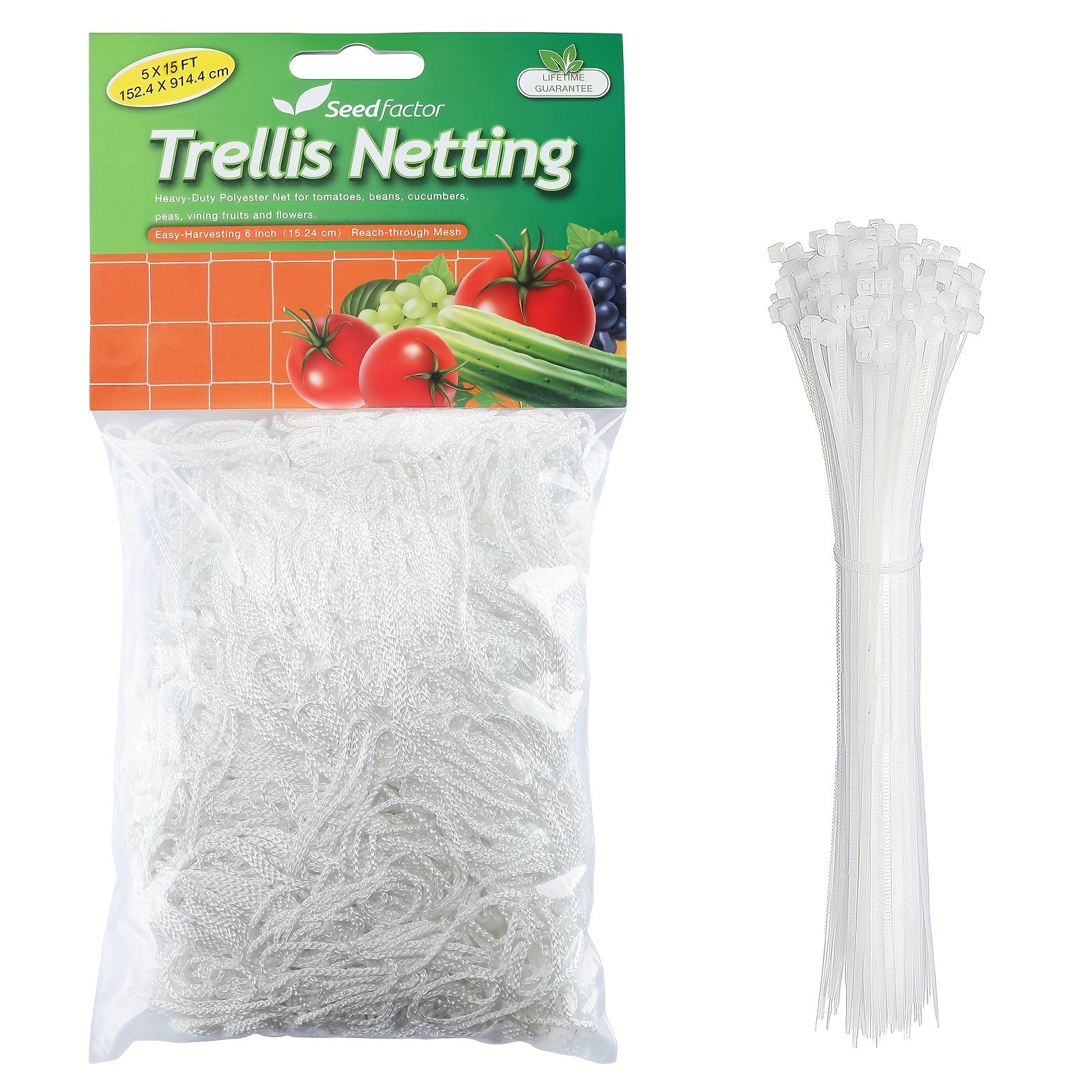 TEMU Plant Trellis Netting, Heavy-duty Polyester Grow Net, Garden Trellis Netting With Square Mesh For Climbing Plants 1-2pcs