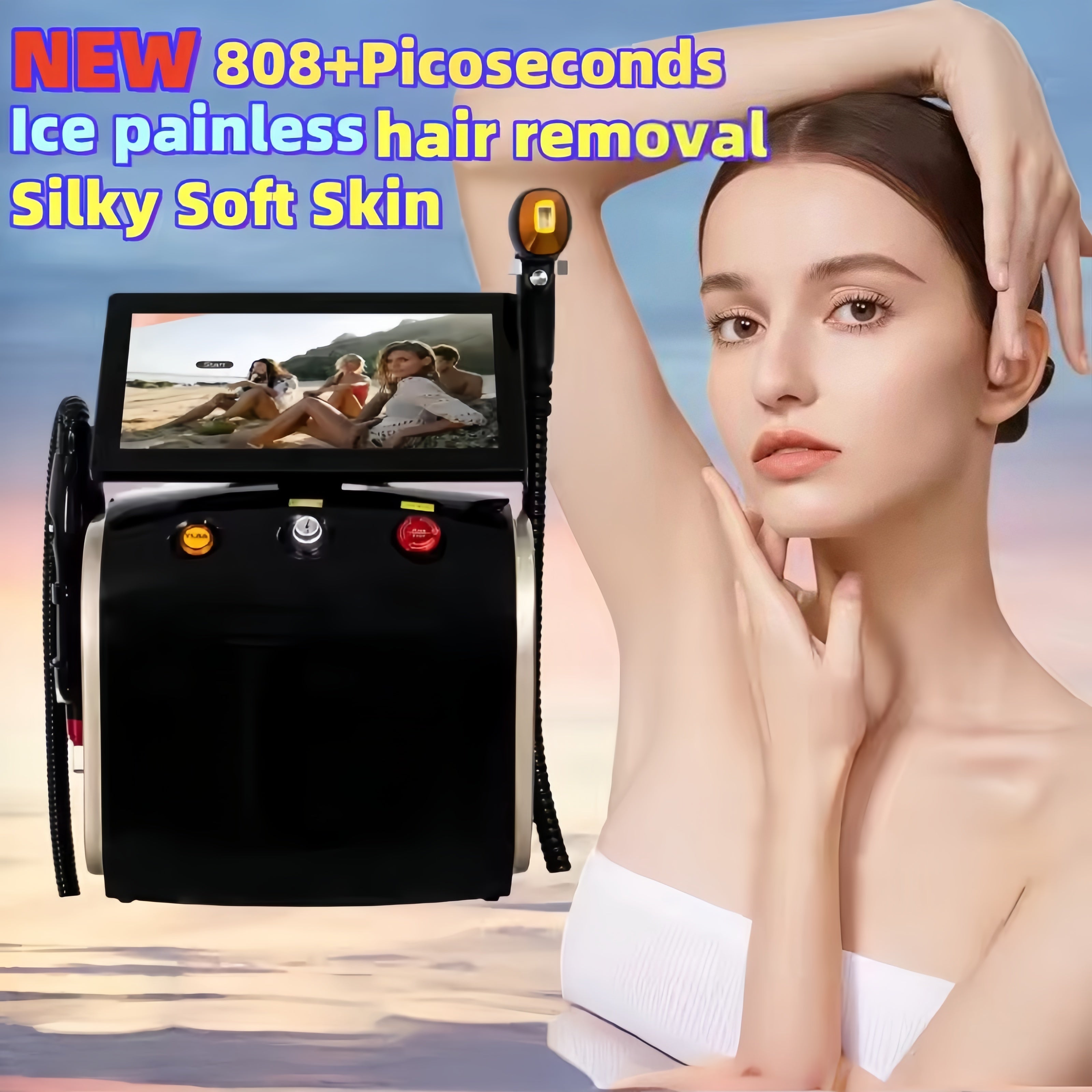 NEW 2 in 1 Picosecond Yag Laser Machine Pico Laser Tattoo Removal Machine Ice Titanium Diode Laser 808nm Hair Removal Machine 3 wavelength