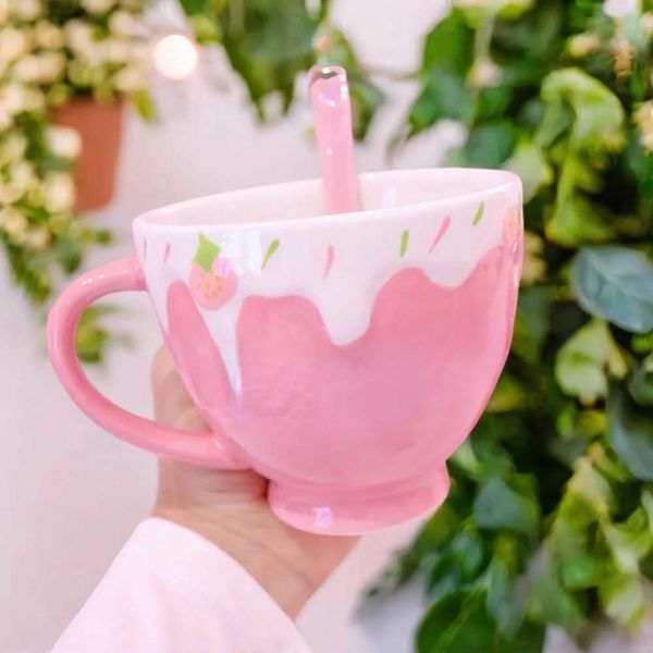 Adorable Personsed Kawaii Milk Mug for Girls - Creative and Cute Ceramic Breakfast Cup - Cute Oatmeal Cup for Water CoffeeT250122