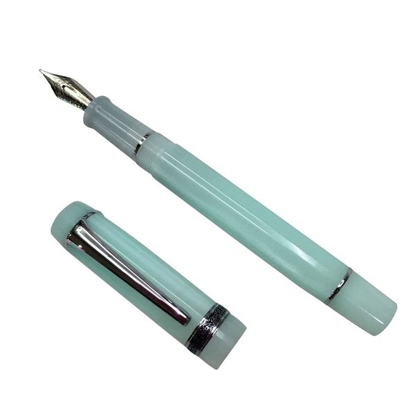Fountain Pens 316y Kaigelu Celluloid Pens E F M Nib 055mm Beautiful green Office Business Ink Pen Silver Clip Gift pens for students 220923