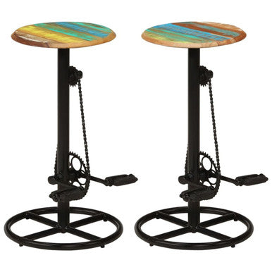 Bar Chairs 2 pcs Solid Reclaimed Wood