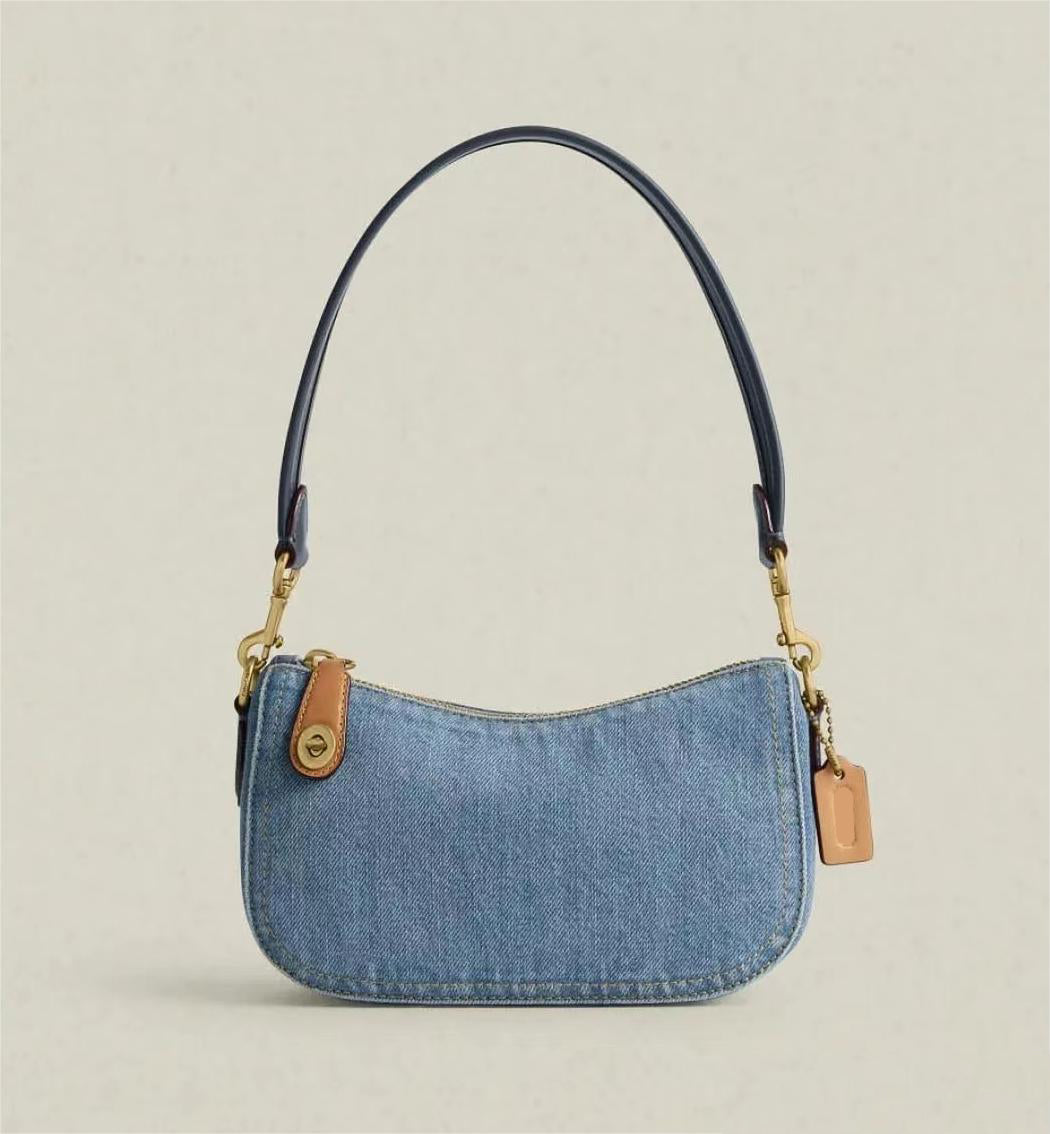 Designer denim SWINGER Shoulder Bags for Women High Quality Underarm Handbags Leather Armpit Purse Bag