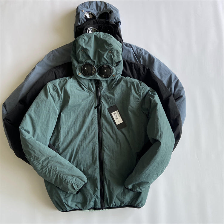 Winter Puffer Jacket Goggle Coat Mens Down Jacket Nylon Garment Dyed Overshirt Outdoor Winterjacke Keep Heat Man Hooded Outerwear 7 Colors