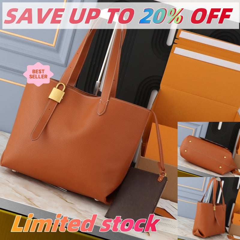 Fashion Tote Bag Womens Mens Designer Shoulder Bag Luxurys Leather Handbag Pochette Clutch Shopping Bag Lock Brown Flowers Crossbody Travel Weekend