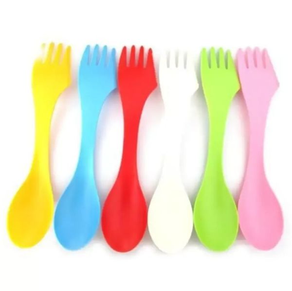 1 3 In Spoon Fork Knife Cutlery Camping Utensils Spork Dinnerware Sets Plastic Travel Gadget Flatware Tool DHL 1005 005