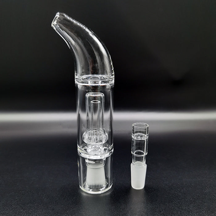 14mm 18mm Curved Mouthpiece Stem Calyx Budgie 2.0 Smoking Water Bubbler Pipe Hookahs Glass Adapter PVHEGonG GonG For Solo Air Bong Attachment