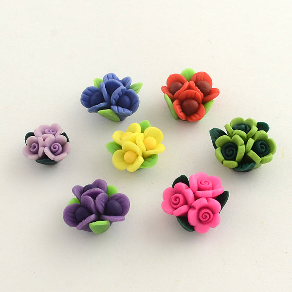 Handmade Polymer Clay Flower Beads