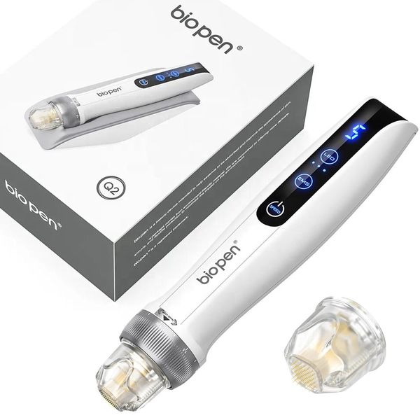 Wireless 5 Speed Level Electric facial beauty device Bio Pen Q2 combine EMS and Microneedling Triple Effects Skin Rejuvenate with LED Light