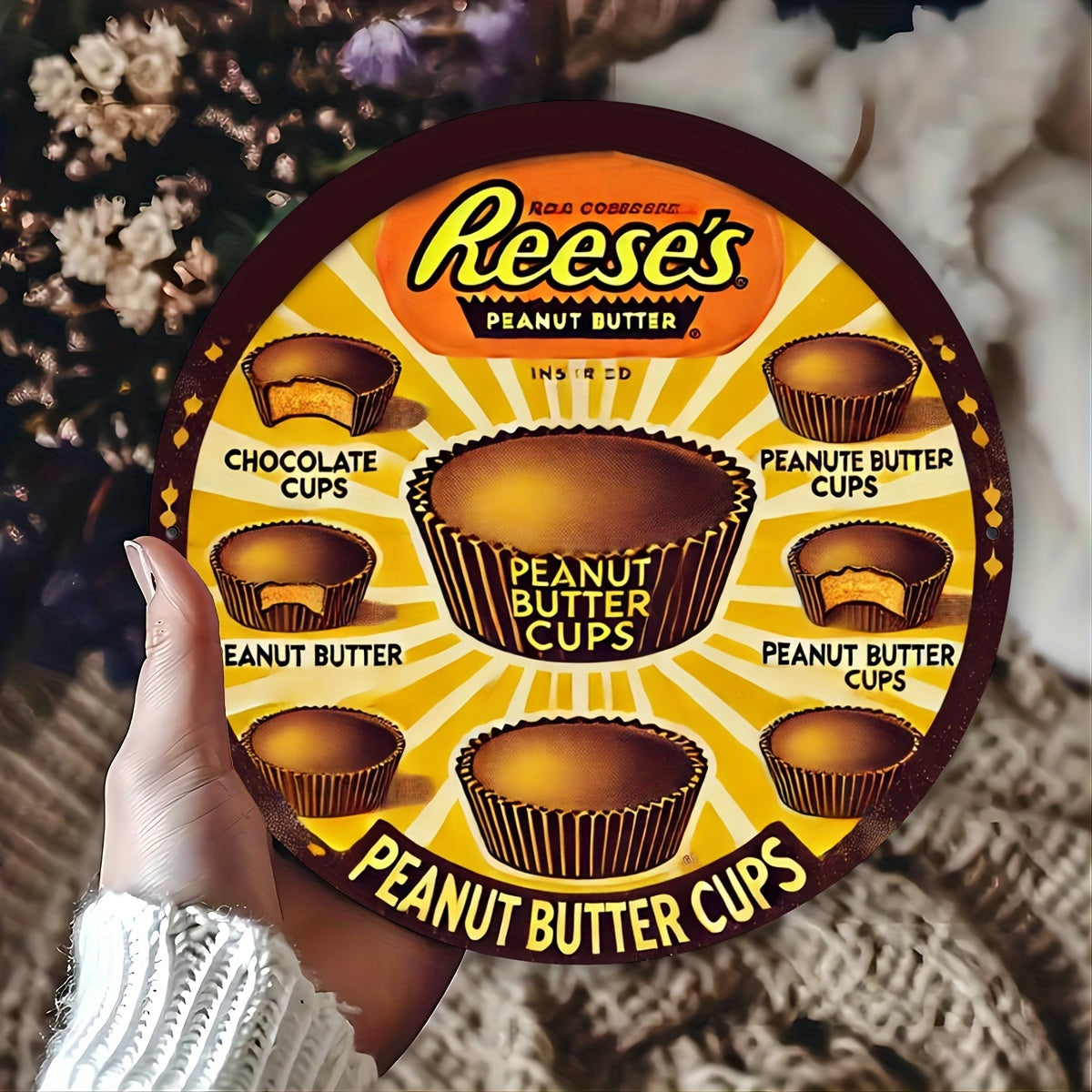 TEMU 2d Flat, 1pc Aluminum Metal Wall Decor - 's Peanut Inspired 2d Flat Print, 7.87x7.87 Inch Vibrant Holiday Decoration For Christmas, Halloween,