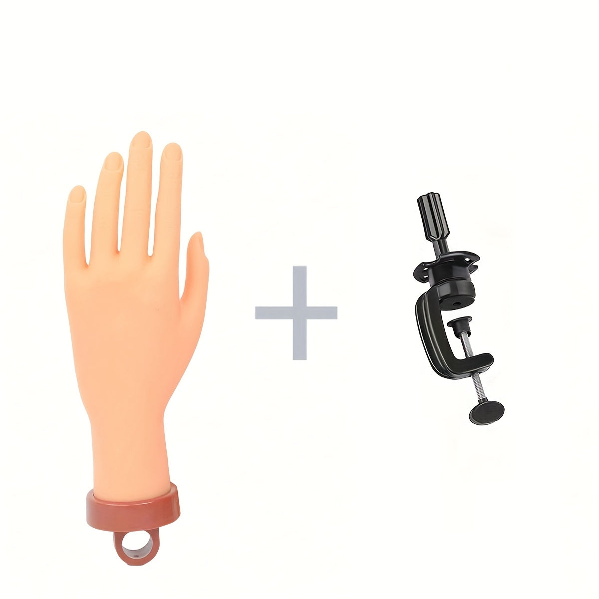 TEMU Nail Art Practice Hand Model With A Small Desktop Stand, Suitable For Beginners To Practice Nail Art, Training Practice Glove Set.