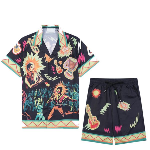 Designer Shirt Mens Button Up Shirts Men and Women Short Pants T-shirt Cardigan Casual Shirts Men Short Sleeve Hawaiian t-shirt print shirt