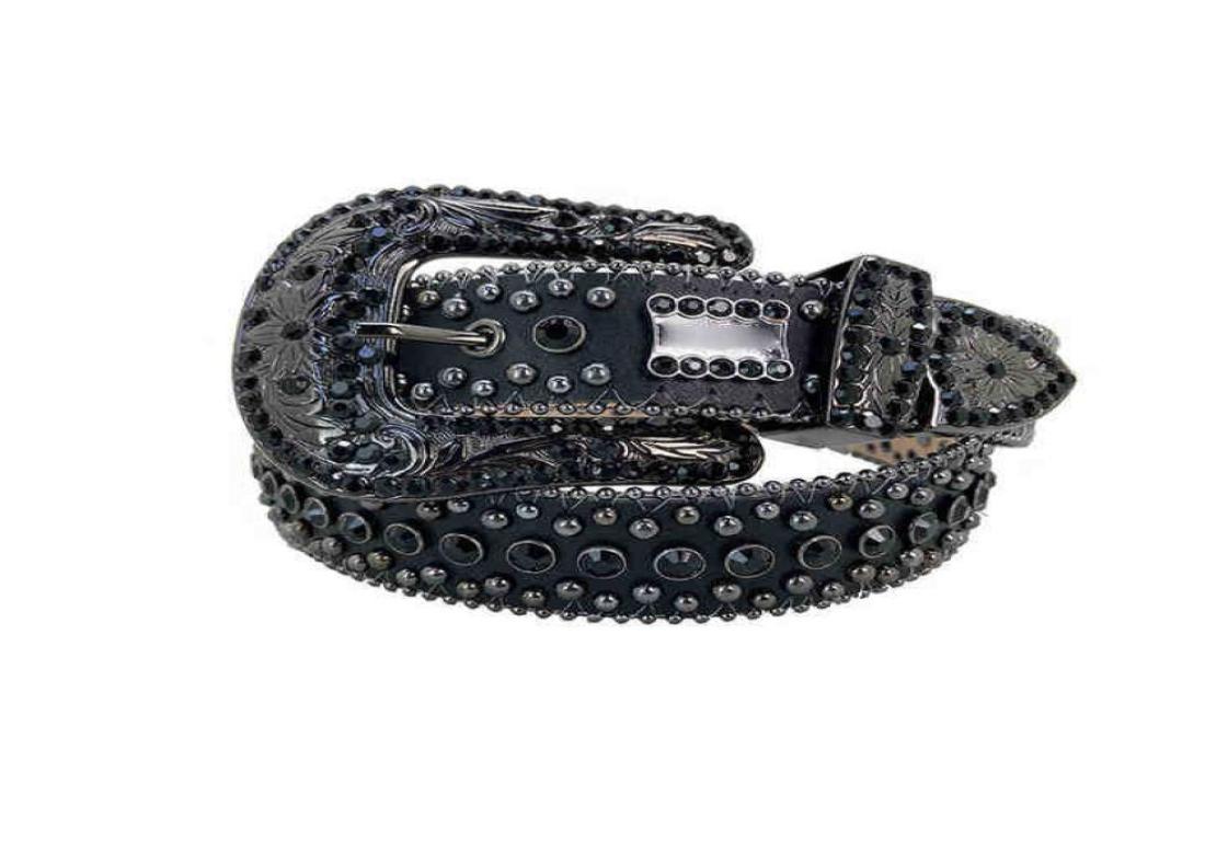Black for simon Rhintone Men Belts Crafts Crocodile grain Belts for men in pu leather8451366