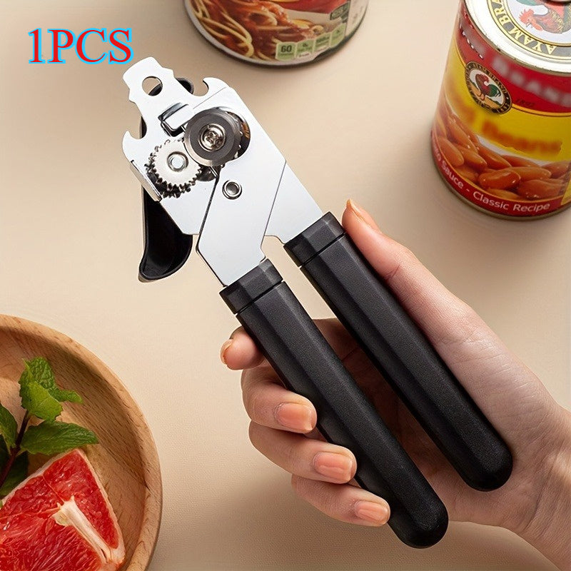 TEMU 1pc Stainless Steel Can Opener - -in-1 Multifunctional, Ergonomic Handle Durable Materials, Kitchen Gadgets, Food Supply Equipment, - All Can