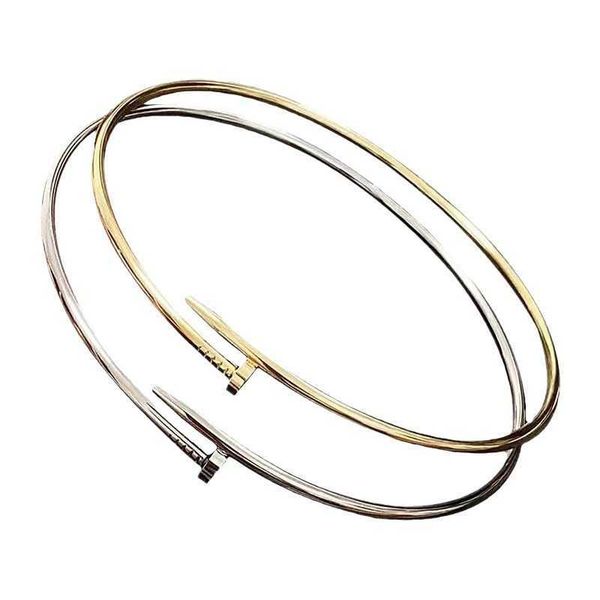 Brand Classic neck collar gold-plated luxury nail necklace Cards plated gold fashionable F2J5