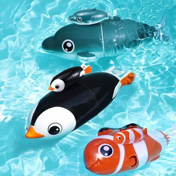 Baby Bath Toys Diving Pool Bathtub Toys Battery Powered Diving Fish Swimming Penguins Dolphins Babies and Mothers Torpedo Summer Toys Swimmi