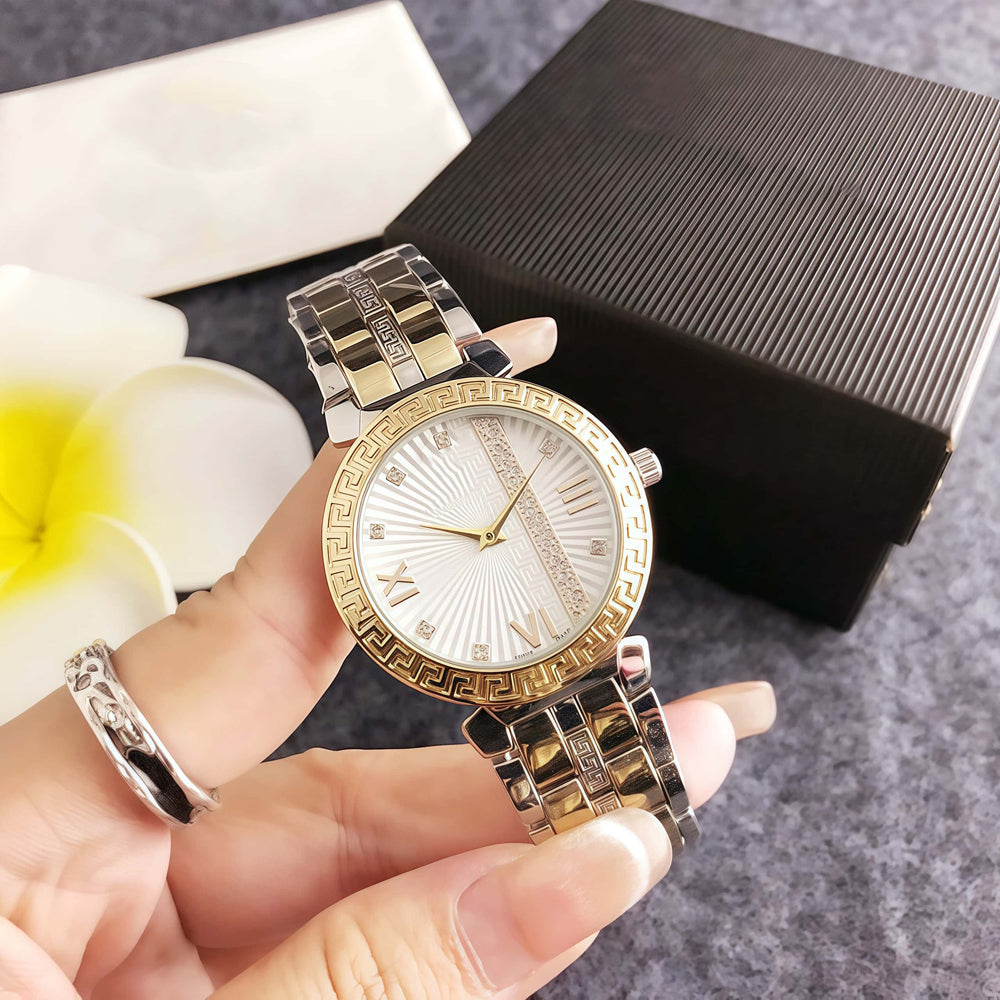 Fashion Brand Wrist Watches Women Girl Ladies Beautiful Exquisite Style Steel Metal Band Quartz Clock VE110