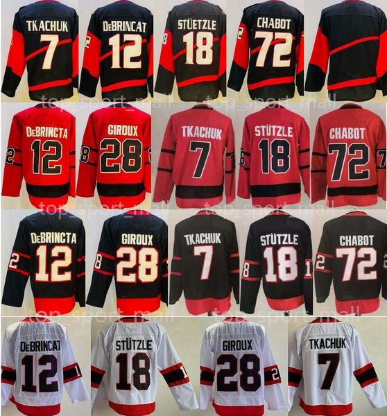 Stitched Good 2 Ice Hockey 18 Tim Stutzle Jerseys Stuetzle 28 Claude Giroux 7 Brady Tkachuk 72 Thomas Chabot Blank For Mens Team Red White B