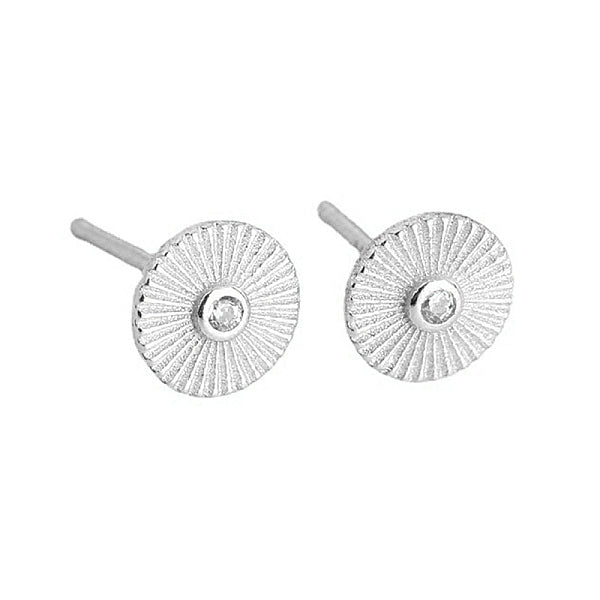 Boucles d'oreilles à tige rondes plates en argent sterling s925