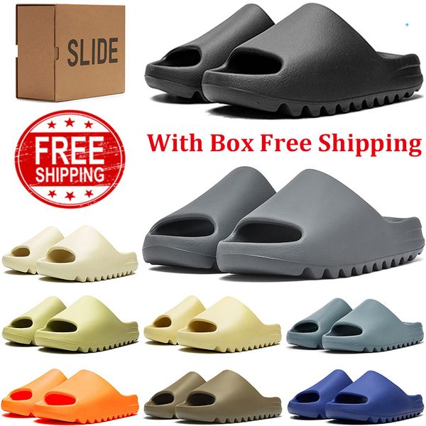 Free Shipping Designer Slides Slippers Mens Womens Onyx Bone Desert Sand Earth Brown Blue Grey Sliders Summer Beach Sandals Foam Runners Wit