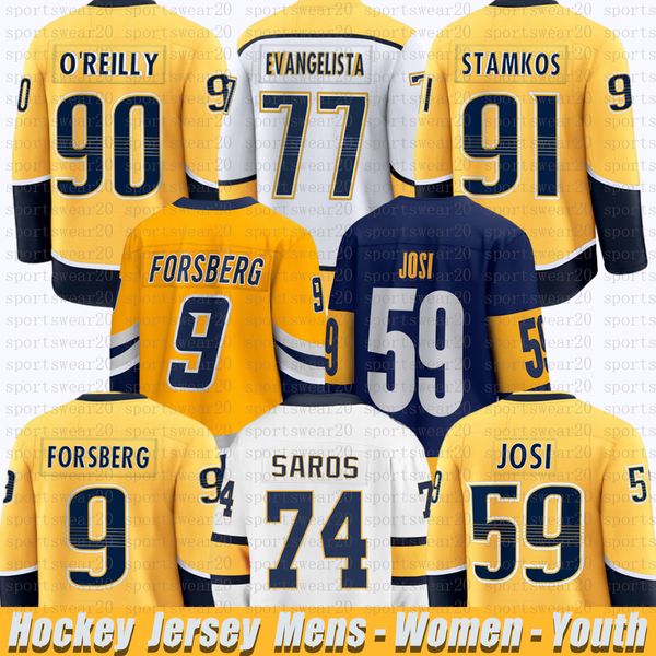 91 Steven Stamkos nashville hockey jersey predatorsS jersey Roman Josi Ryan O&#039;Reilly Filip Forsberg Marchessault Gustav Nyquist Evangel