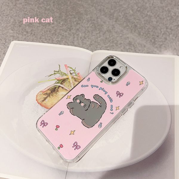 ddmygifts Pink Cat Fish Suitable for 11 14 Promax Phone Cases 12 Plated Mirror 1315 Cute A