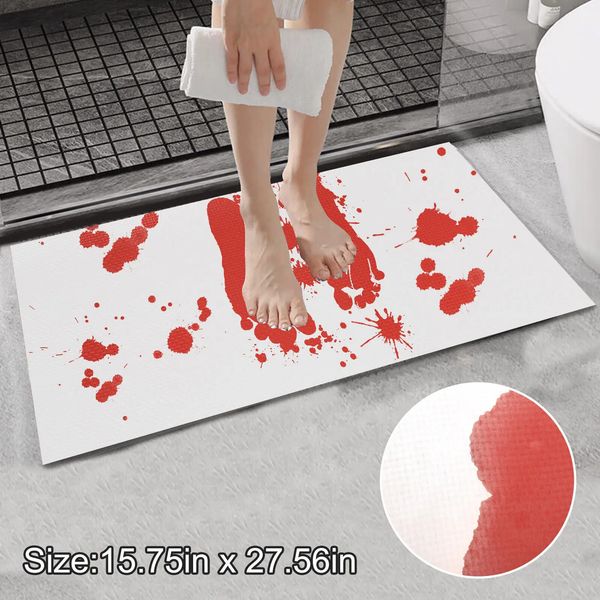 40X70Cm Bloody Bathroom Color-Changing Floor Mat Halloween Decoration 3D Bathroom Floor Bath Mat Carpet Non-Slip Rugs Indoor 240912