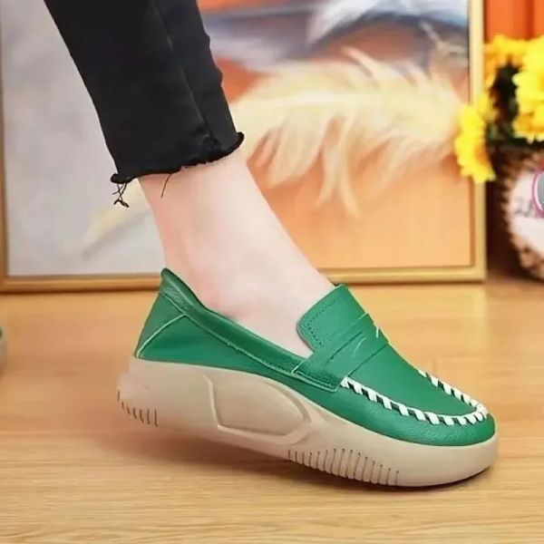 Casual Thick-soled Slip-on Round Toe Loafer Women 2024 Spring and Autumn New Comfortable Soft-soled Not Tired Feet Women&#039;s Shoes e6e9 &