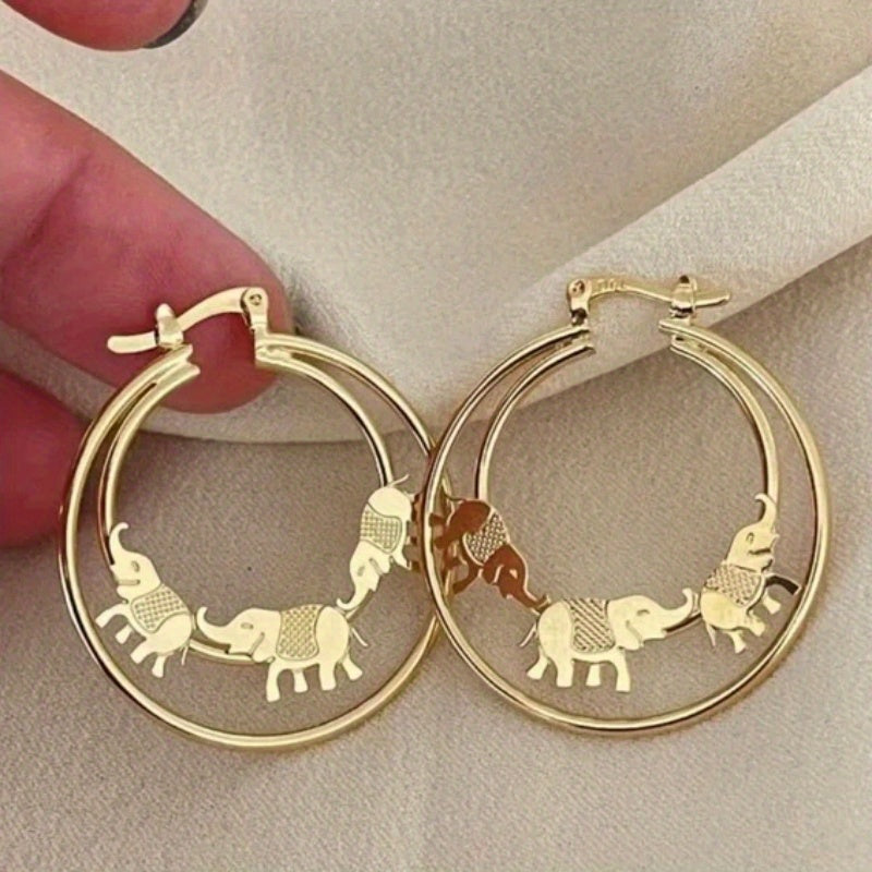 TEMU Elegant Hoop Earrings For Women – Hand-carved , Perfect Anniversary Gift, Versatile For Casual Attire Or Special Occasions, Earrings | Design |