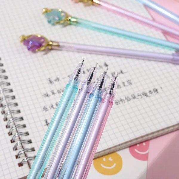 wholesale 20Pcs-Lot Kawaii Lucky Star Gel Pen 0.5mm Black Ink Signature Pen Writing Pen School Office Stationery Cute Pens Student Gift