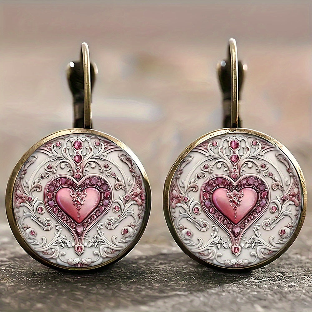 TEMU Vintage Alloy Hoop Earrings With - Antique Golden Finish, Retro Design, Lightweight & Versatile For Casual Attire, Perfect Gift For Teenager,