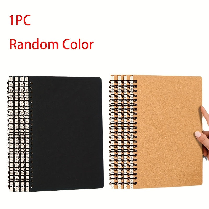 TEMU 1pc A5 Spiral Notebook 13.97cm X 21.59cm - Hardcover, 50 Sheets (100 Pages) Thickened A5 Notebook, Suitable For Office Work Supplies