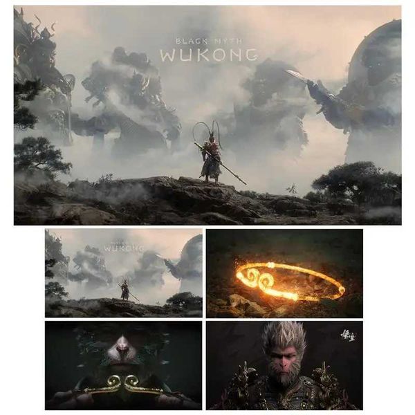 BLACK MYTH WUKONG Flag Monkeyking Game Printed Tapestry Curtain Wall Art Background For Bedroom Home Decor 155x85cm CL240823