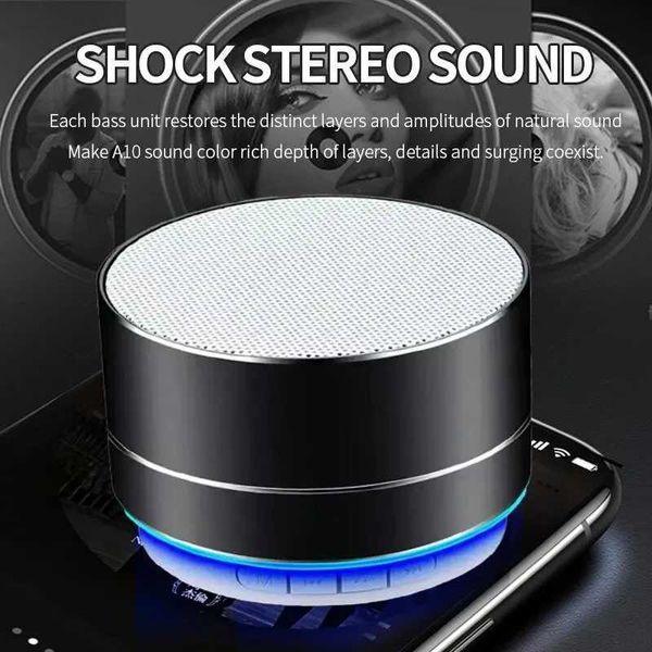 Loudspeaker box A10 Mini Wireless Outdoor Subwoofer Portable Speaker Ra Music Sound Box Aluminum Alloy FM Ra Music Mini Speaker Z241104