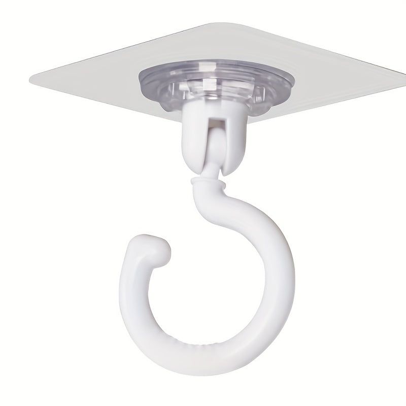 TEMU 360° Rotating Hooks – Heavy-duty Adhesive Hooks, Hanging Decorative Hooks, Hooks For Kitchen & Bathroom Walls, Ceiling Hooks For Nets, Curtains