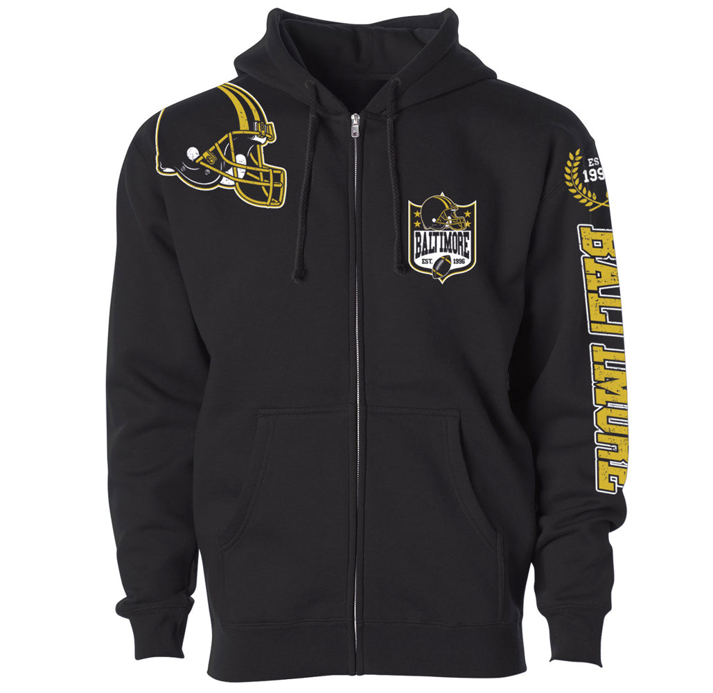 Football Home Team Zip-up Hoodie - Baltimore - Black - S