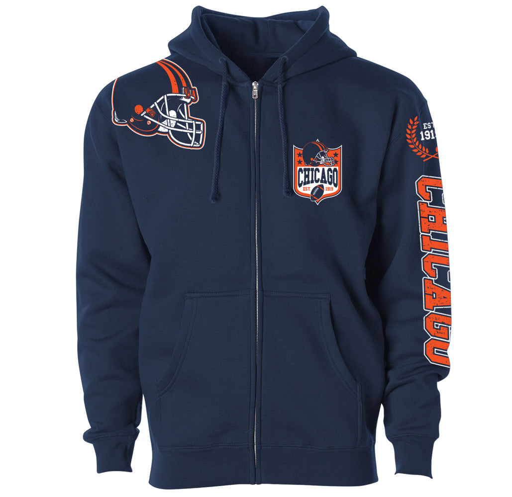 Football Home Team Zip-up Hoodie - Chicago - Navy - L