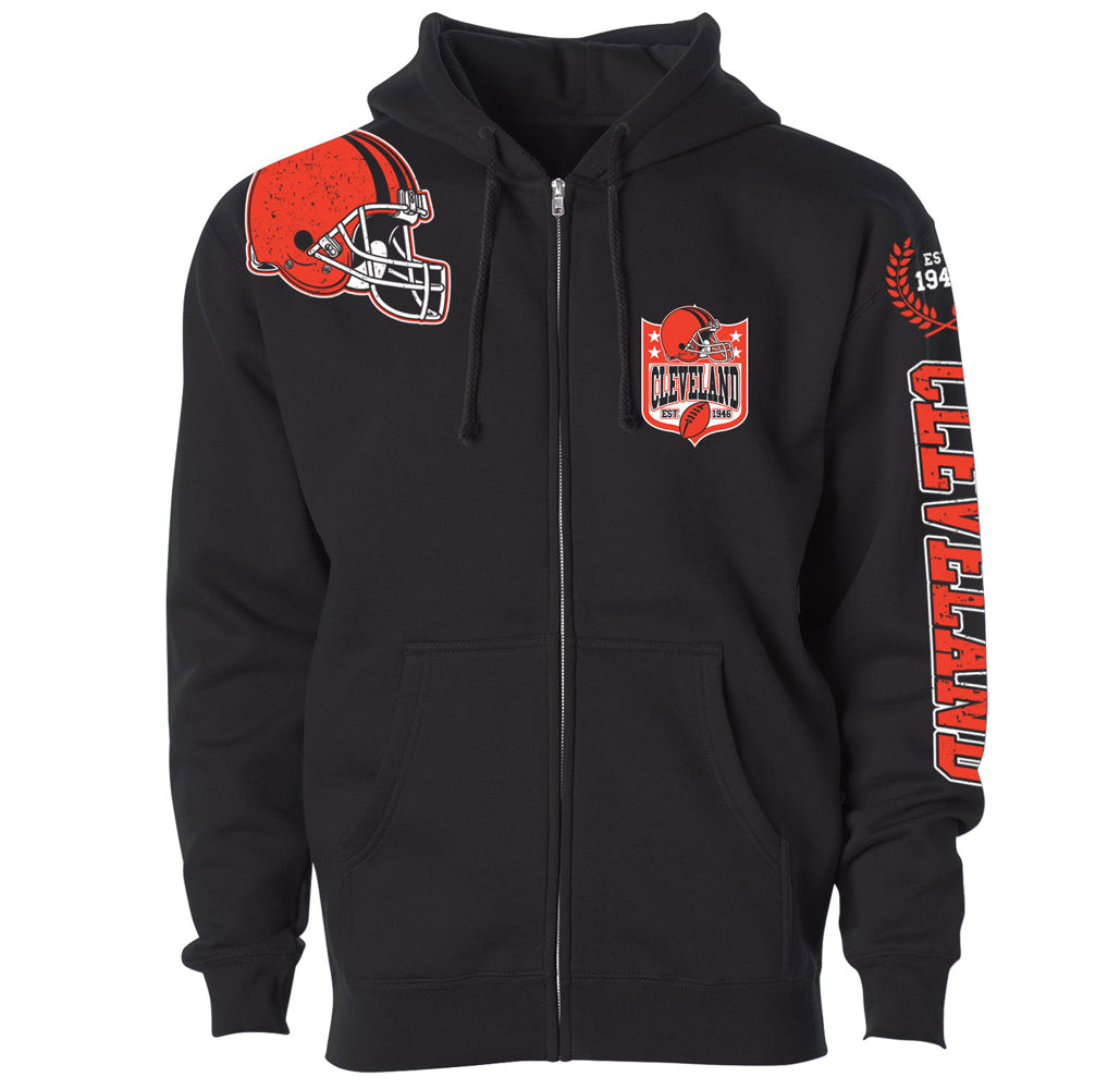 Football Home Team Zip-up Hoodie - Cleveland - Black - 2XL