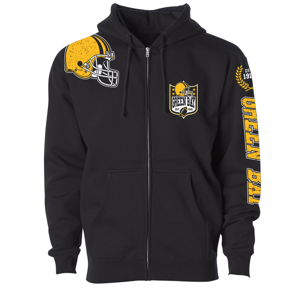 Football Home Team Zip-up Hoodie - Green Bay - Black - S