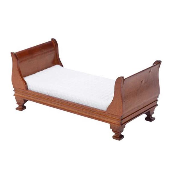 1-12 Dollhouse Mini Single Bed Home Bedroom Furniture Model Doll House Decor Accessories Y240807
