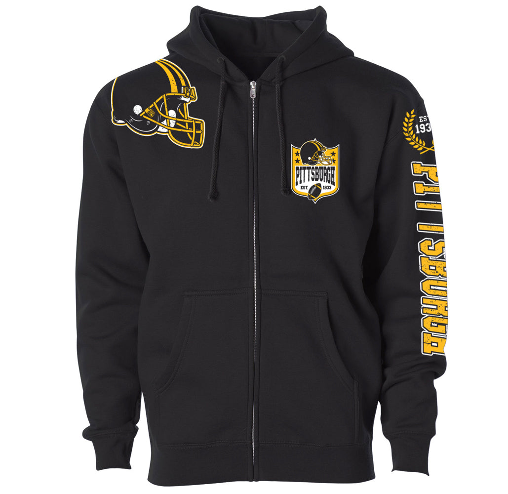 Football Home Team Zip-up Hoodie - Pittsburgh - Black - M