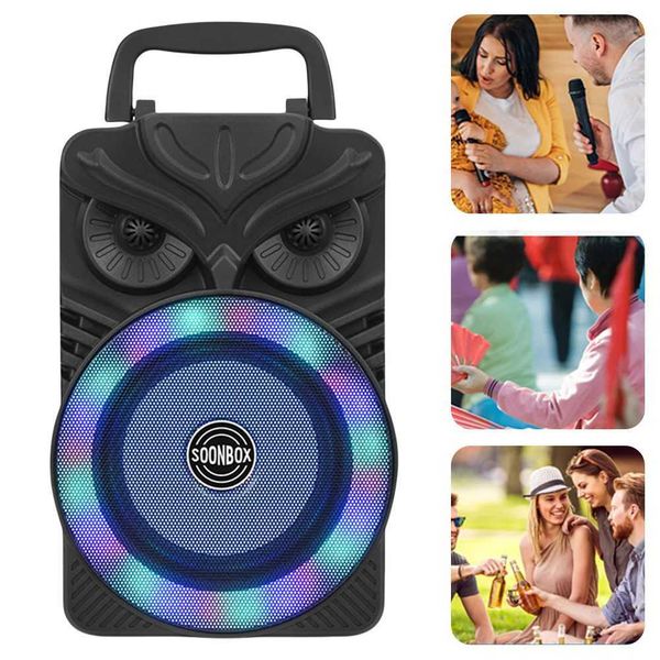 Outdoor Portable Music Player -Cpatible FM Ra Aux Portable Wireless Loudspeaker RGB Light 1200mAh Portable SpeakerT250109