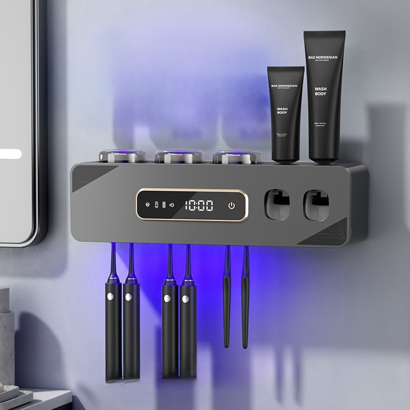 TEMU Toothbrush Holder For Bathrooms, Smart Toothbrush Holders And Toothpaste Dispenser With Cleaning And Drying, Toothbrush Holder Wall Mounted With