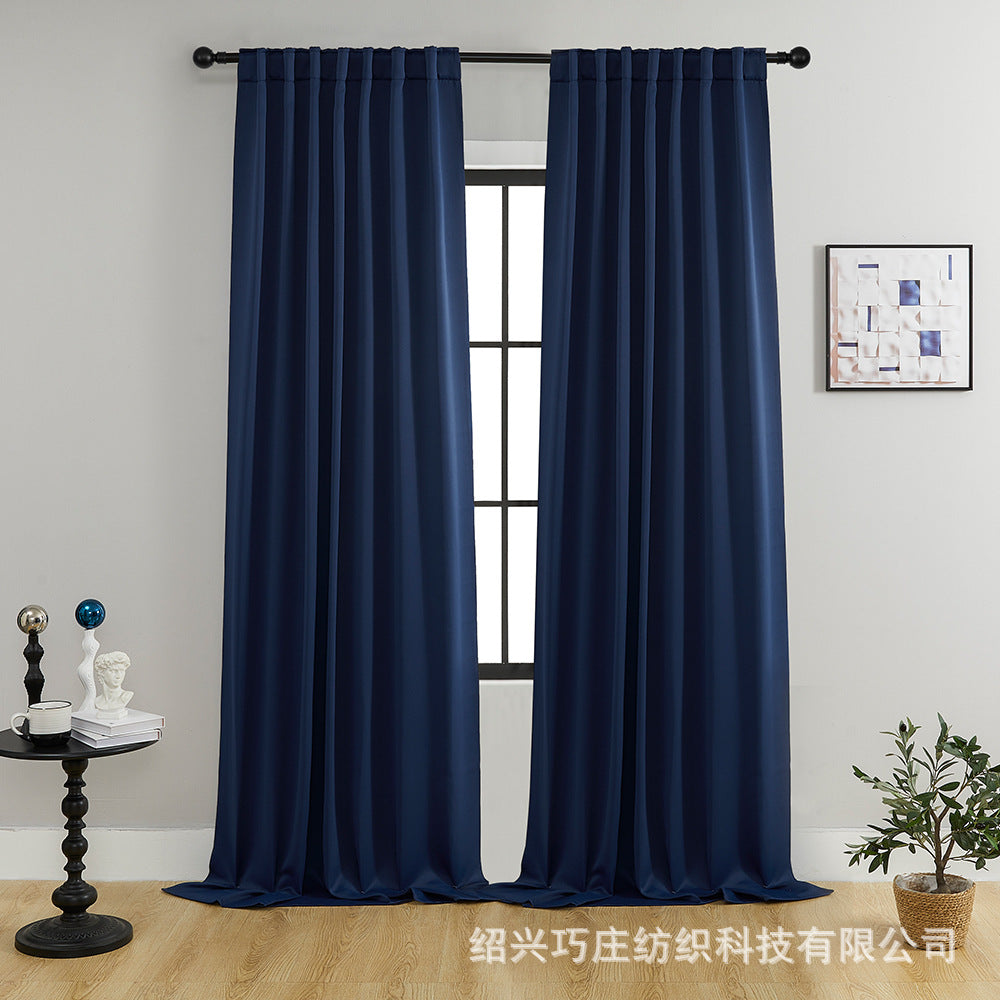YL-36897 Thickened double-sided linen blackout curtains engineering hotel school sound insulation heat insulation full blackout cotton and linen cur