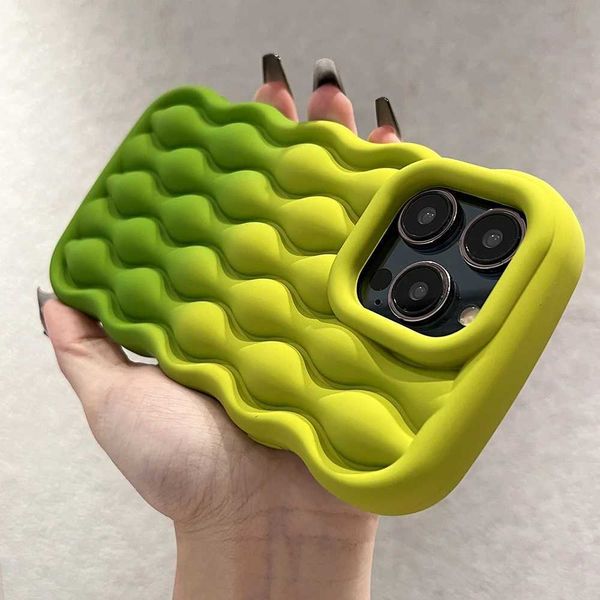 New Arrival Color 3D corrugated silicone soft case suitable for iPhone 16 15 Pro Max 14 13 12 11 waterproof corrugated shockproof cover Z241