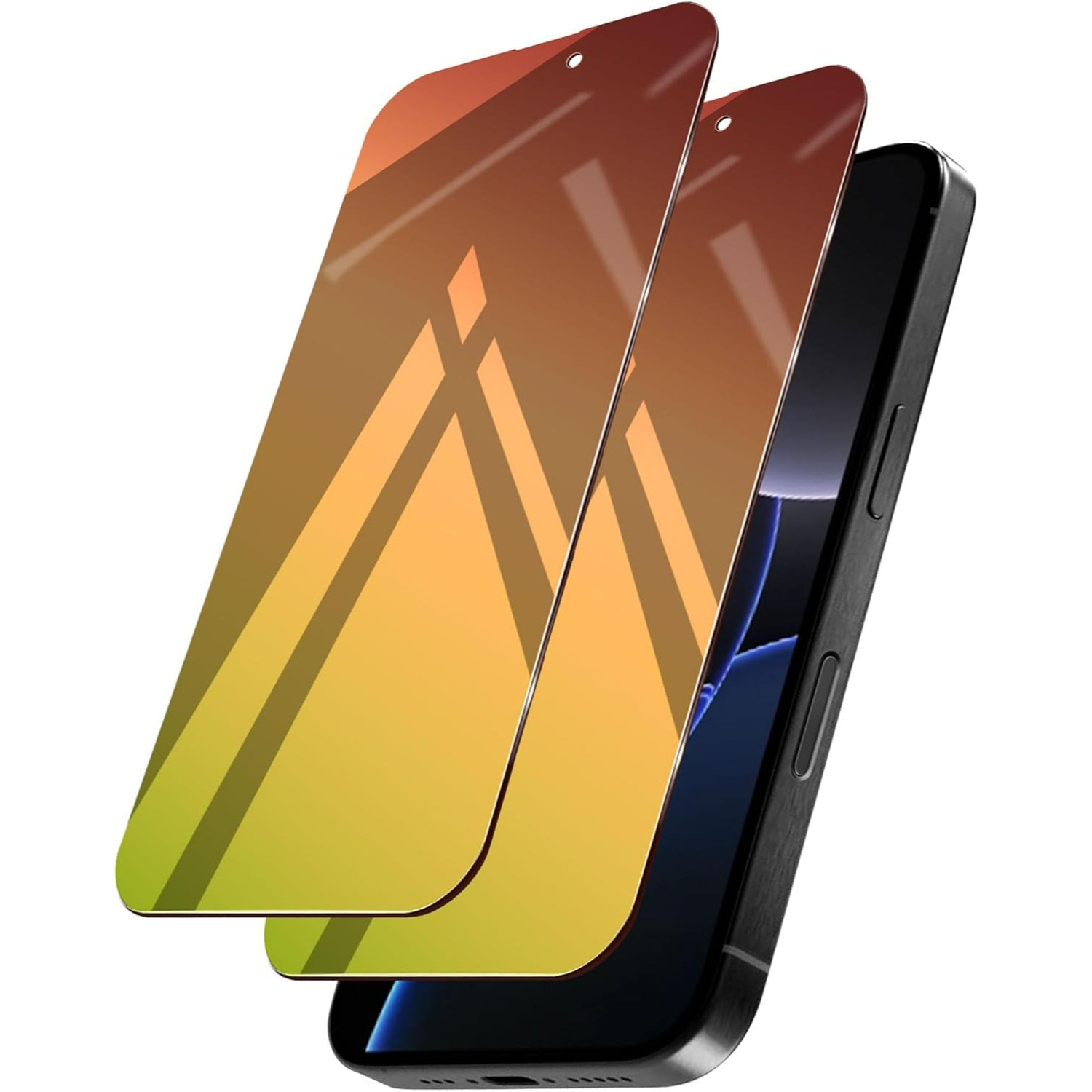 TEMU 2pcs For Iphone 16promax Privacy Screen Protector Tempered Glass For Iphone 16-15-14-13-12-11promax 6.9" Anti-spy Protector Blue Scratch Full