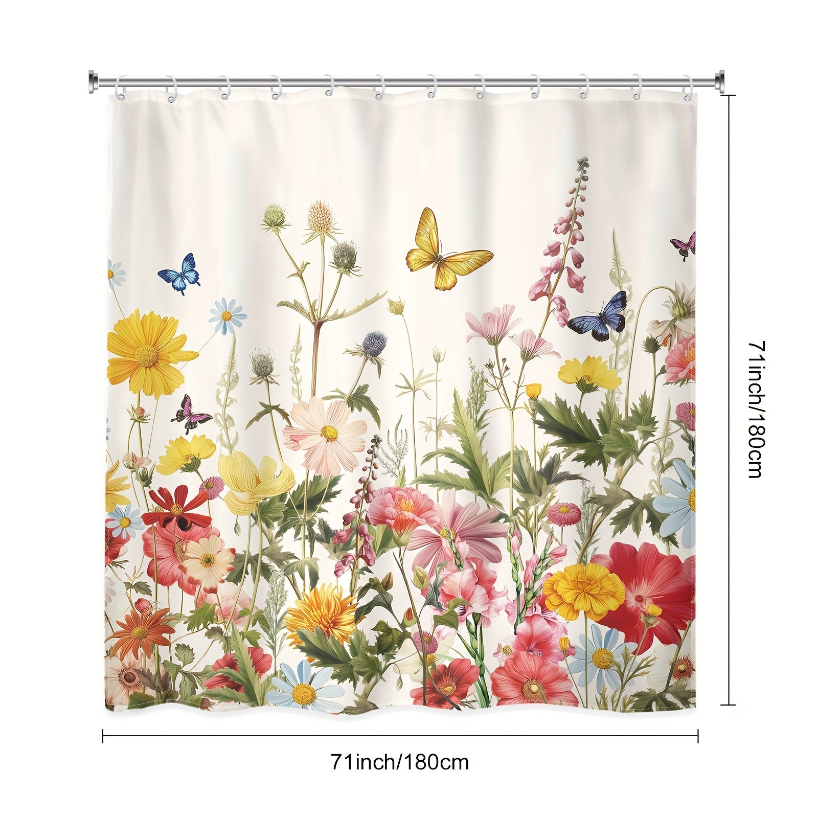 TEMU 1-4pcs - Shower Curtain Set, Including Waterproof Shower Curtain With 12 Plastic Hooks, Bathroom Non-slip Floor Mat, Toilet U-shaped Mat, Cover