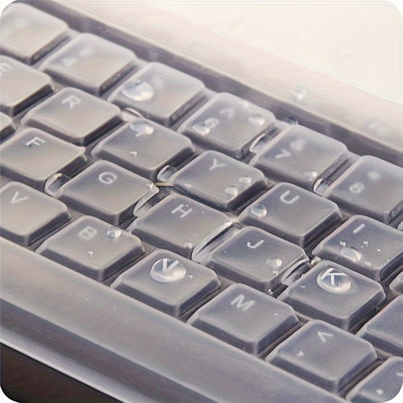 TEMU 1pc Silicone Keyboard Protector Film, Comfortable Touch Transparent Keycap Skin For Desktop Keyboards