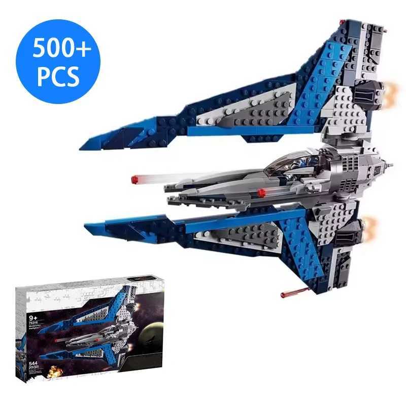 75316 Cpatible Mandrian Starfighter 544PCS with 3 Dolls Space Fighter Spaceship Model Adte Sets Building B Toy Gifts Y250227
